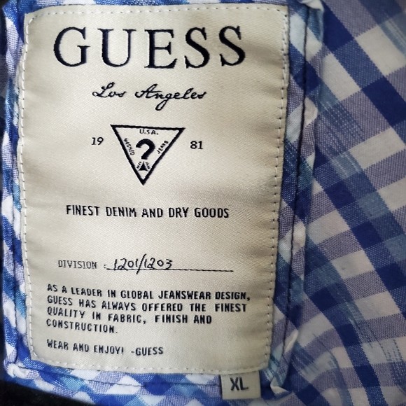 GUESS Los Angeles Western Slim Fit Button Down Mens XL - Picture 7 of 7